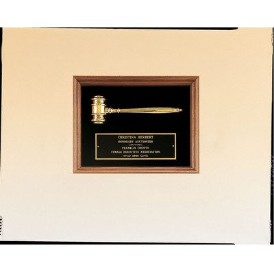 Parliament Series Plaque w/ Metal Gavel & Black Velour Background (10"x13")