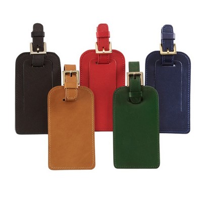 Luggage Tag W/ Premium Traditional Leather