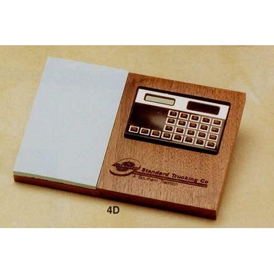 5"x7-1/5" Walnut Calculator Base With 3"x5"/2"x3"/3"x3" Sticky Notes (4d)