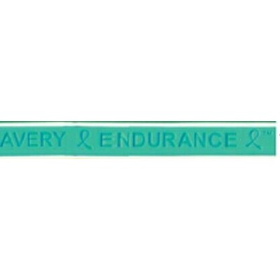 Hope/ Courage/ Bravery/ Endurance Teal Green Silicone Wristband