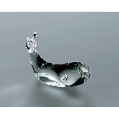 Hand Blown Crystal Whale Figurine