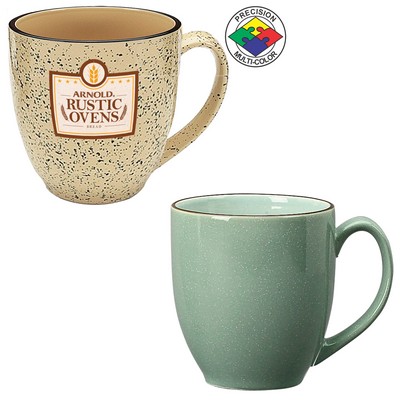 14.5 Oz. Sage Green/Brown Speckled Bistro Mug - Dishwasher Resistant - Precision Spot Color