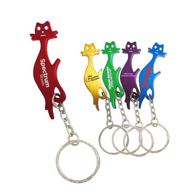 Cat Bottle Opener w/ Key Chain (Close Out)