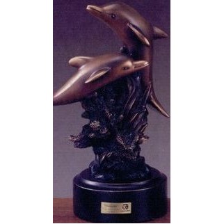 6½" Gallery Style 2 Dolphins Trophy