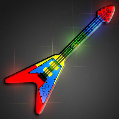 Flying V Guitar Flashing Pin - BLANK