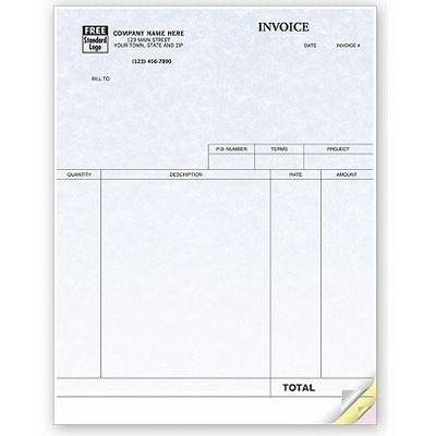 Parchment Laser Service Invoice (1 Part)