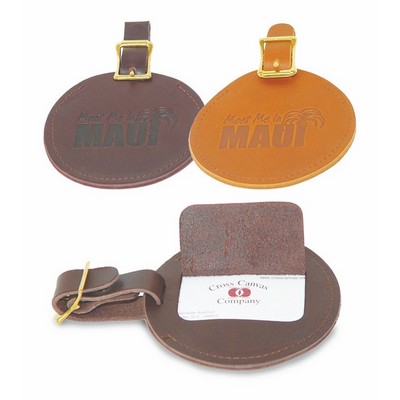 Round Leather Luggage Tag