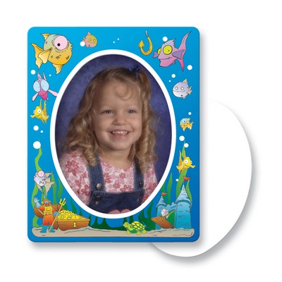 30 Mil Oval Center Ocean Picture Frame Magnet - Full Color