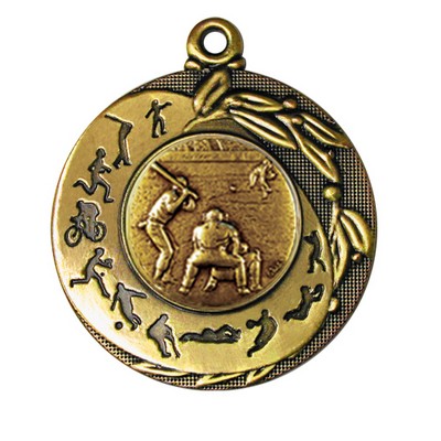 Stock Sport Silhouettes 2" Medal- Baseball