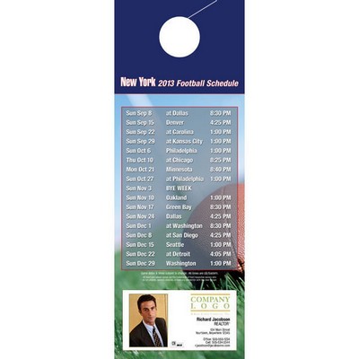 New York Pro Football Schedule Door Hanger (4"x11")