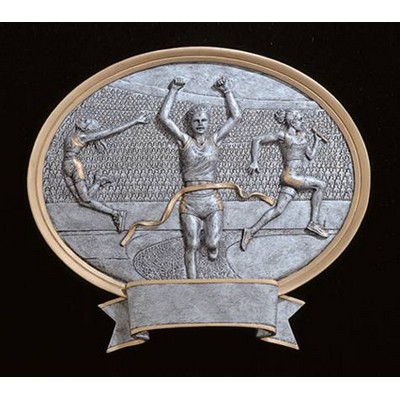 Track & Field, Female Oval Sport Legend Plates - 6"