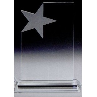 10" Optic Crystal Faceted Top Corner Star Award