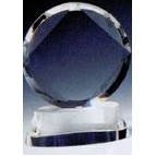 Optic Crystal Faceted Circle Award