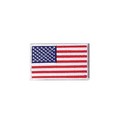 US Flag Embroidered Military Patch w/White Border