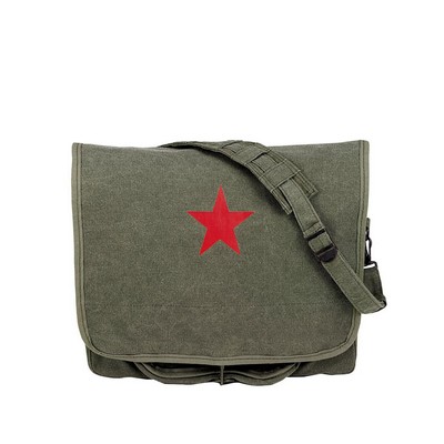 Classic Olive Drab Paratrooper Shoulder Bag w/Red China Star