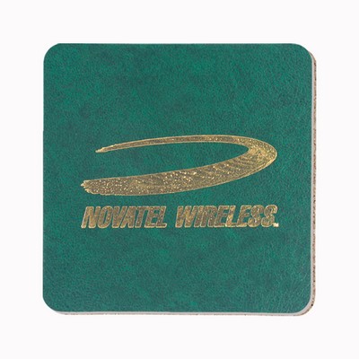 3.5" Square Leatherette Coaster