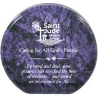 Aurora Round Purple Marbleized Acrylic Award / Freestanding - 4" Diameter