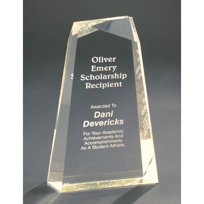 Facet Wedge Gold Reflective Acrylic Award - 6"x9"