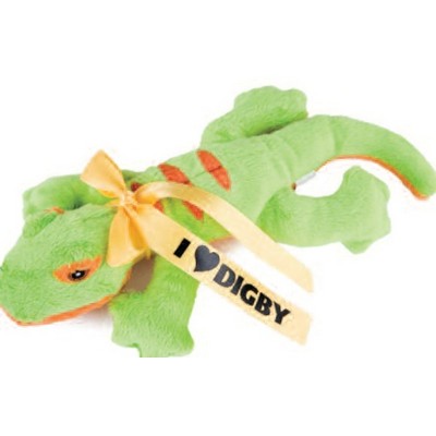 8" Green & Orange Lizard Beanie Stuffed Animal