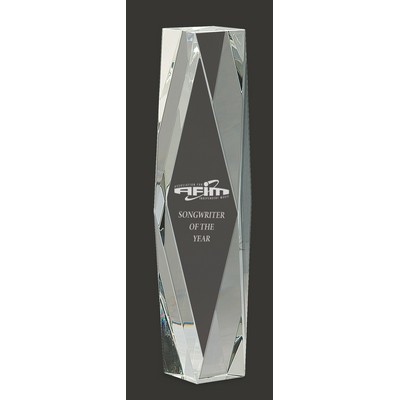 Glorious Heights L Optic Crystal Tower Award L - 12" H