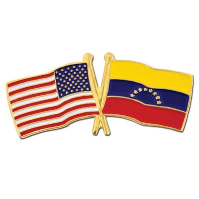 USA & Venezuela Flag Pin