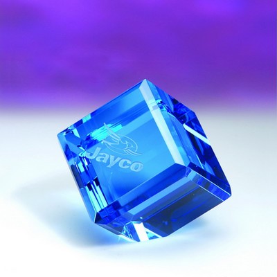 2 3/4" Blue Standing Cube Award