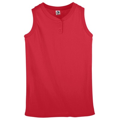 Augusta Sportswear Girl's Sleeveless Two Button Softball Jersey