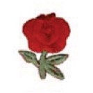 Embroidered Stock Appliques - Red Rose