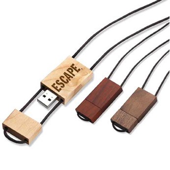 Woodwear USB Flash Drive w/Lanyard (256 MB)