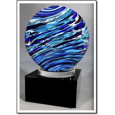 Morning Star Art Glass Sculpture with Marble Base (4"x5.75")