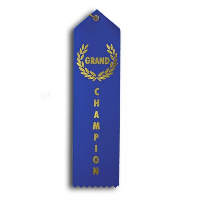 Standard Stock Ribbon w/ Card & String (2"x8") - Grand Champion