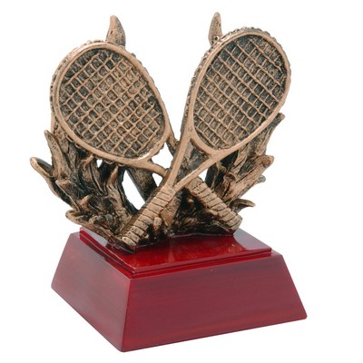 Tennis, Antique Gold, Resin Sculpture - 4"