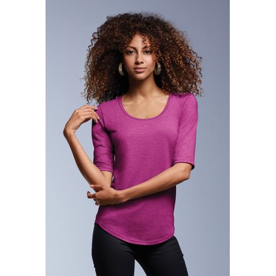 Anvil® Women's 4.7 Ounce Tri-Blend Deep Scoop 3/4 Sleeve T-Shirt