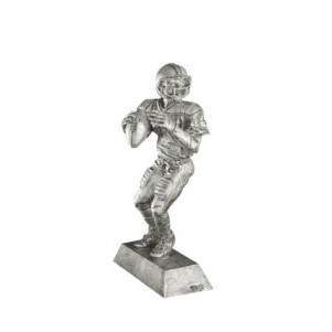 Signature Series Silver Football Quarterback Figurine - 8 1/4"