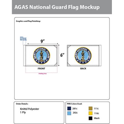 Army National Guard Motorcycle Flags 6x9 inch