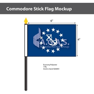 Commodore Stick Flags 4x6 inch