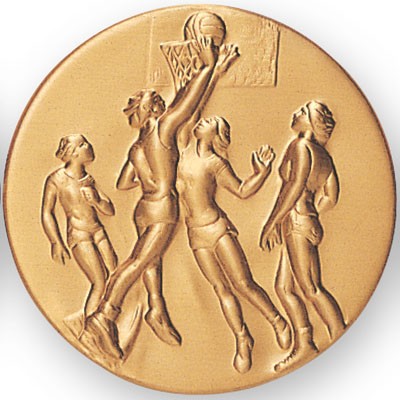 2" Basketball Female Stamped Medallion Insert Disc