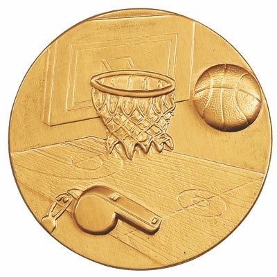 2" Basketball Stamped Medallion Insert Disc