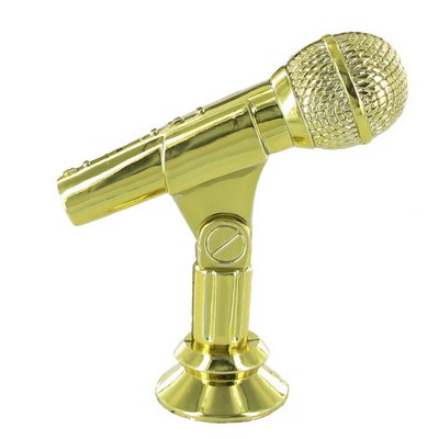 Gold Microphone Trophy Figure