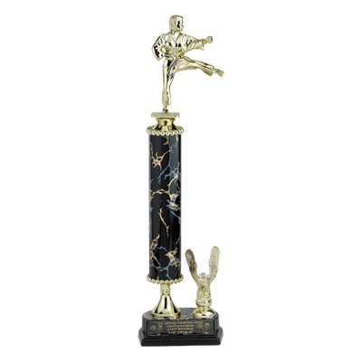 15½" Single Marbled Column Trophy w/Figure Topper (Sold Separately)