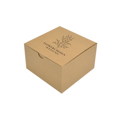 Pinstripe Kraft Giftware Box (5"x5"x3.5")