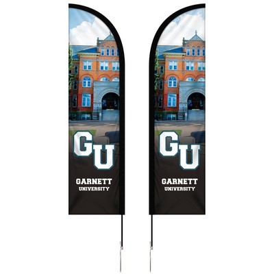 8' Double Sided Portable Half Drop Banner w/ Hardware Set