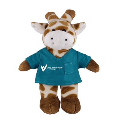 Soft Plush Stuffed Giraffe in scrub shirt