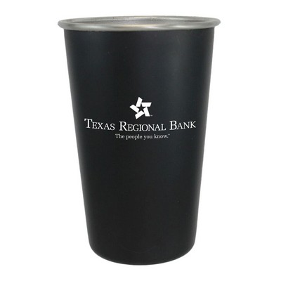 16 Oz. Black Single Wall Stainless Tumbler