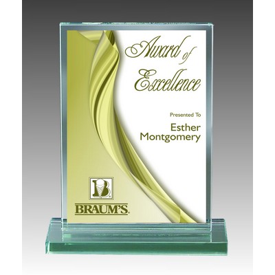 Jade Vertical Rectangle Glass Award (4"x6")