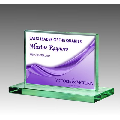 Jade Glass Horizontal Rectangle Award (7"x5")