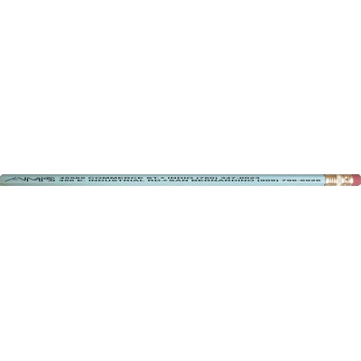 Hex pencil, eraser, 2 lines of custom text, assorted colors, screen printed