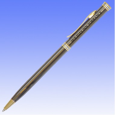 Slim Line Pen- Gold Accent-Black