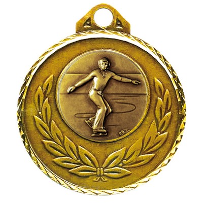 Stock Diamond Wreath 2" Medal -Figure Skating Male