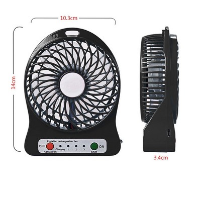 Rechargeable Desktop Fan w/LED Light